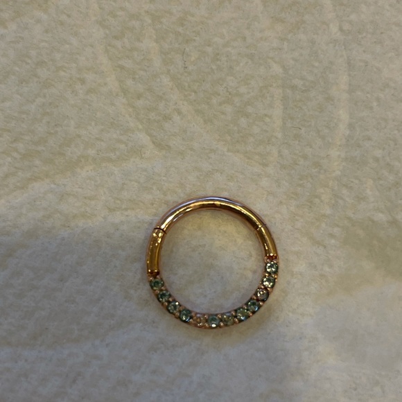 Buddha Jewelry Dia Clicker in Rose Gold w/ Mercury Mist Topaz, 16g 3/8” - Picture 2 of 6